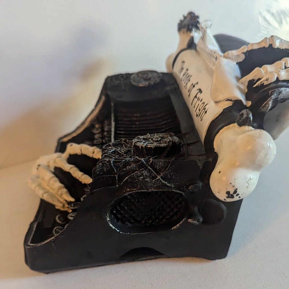 'Book of Fright' Wednesday Addams Haunted Skeleton Typewriter Halloween Gothic - Picture 3 of 15